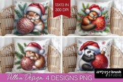 Christmas Animals Pillow Sublimation - Cute Christmas Pillow Product Image 1