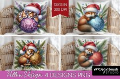 Christmas Animals Pillow Sublimation - Cute Christmas Pillow Product Image 1