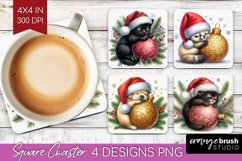 Christmas Animals Square Coaster - Cute Christmas Coaster Product Image 1