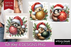 Christmas Animals Tote Bag - Cute Christmas Tote Bag PNG Product Image 1