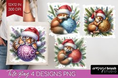 Christmas Animals Tote Bag - Cute Christmas Tote Bag PNG Product Image 1