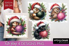 Christmas Animals Tote Bag - Cute Christmas Tote Bag PNG Product Image 1