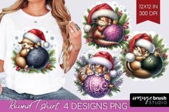 Christmas Animals Round Tshirt Background - Cute Christmas Product Image 1