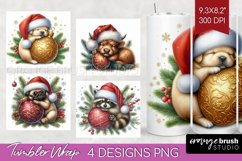 Christmas Animals Tumbler Wrap - Cute Christmas Tumbler PNG Product Image 1