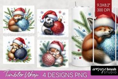 Christmas Animals Tumbler Wrap - Cute Christmas Tumbler PNG Product Image 1