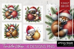 Christmas Animals Tumbler Wrap - Cute Christmas Tumbler PNG Product Image 1