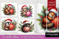 Christmas Animals Tumbler Wrap - Cute Christmas Tumbler PNG Product Image 1