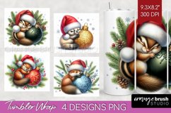 Christmas Animals Tumbler Wrap - Cute Christmas Tumbler PNG Product Image 1