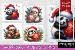Christmas Animals Tumbler Wrap - Cute Christmas Tumbler PNG Product Image 1