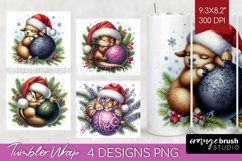 Christmas Animals Tumbler Wrap - Cute Christmas Tumbler PNG Product Image 1