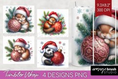 Christmas Animals Tumbler Wrap - Cute Christmas Tumbler PNG Product Image 1