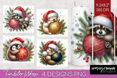 Christmas Animals Tumbler Wrap - Cute Christmas Tumbler PNG Product Image 1