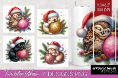 Christmas Animals Tumbler Wrap - Cute Christmas Tumbler PNG Product Image 1