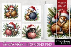 Christmas Animals Tumbler Wrap - Cute Christmas Tumbler PNG Product Image 1