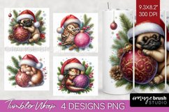 Christmas Animals Tumbler Wrap - Cute Christmas Tumbler PNG Product Image 1