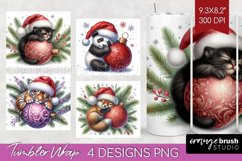 Christmas Animals Tumbler Wrap - Cute Christmas Tumbler PNG Product Image 1