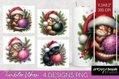 Christmas Animals Tumbler Wrap - Cute Christmas Tumbler PNG Product Image 1