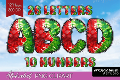 Christmas Doodle Alphabet Clipart - Tie Dye Letters PNG Product Image 1