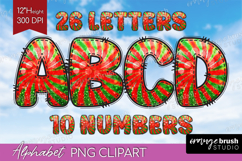 Christmas Doodle Alphabet Clipart - Tie Dye Letters PNG Product Image 1