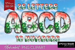 Christmas Doodle Alphabet Clipart - Tie Dye Letters PNG Product Image 1