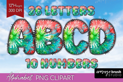 Christmas Doodle Alphabet Clipart - Tie Dye Letters PNG Product Image 1