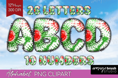 Christmas Doodle Alphabet Clipart - Tie Dye Letters PNG Product Image 1
