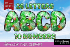 Christmas Doodle Alphabet Clipart - Tie Dye Letters PNG Product Image 1