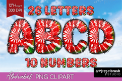 Christmas Doodle Alphabet Clipart - Tie Dye Letters PNG Product Image 1