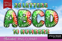 Christmas Doodle Alphabet Clipart - Tie Dye Letters PNG Product Image 1