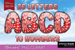 Christmas Doodle Alphabet Clipart - Tie Dye Letters PNG Product Image 1