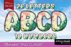 Christmas Doodle Alphabet Clipart - Tie Dye Letters PNG Product Image 1