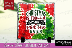 Sarcastic Christmas Quote Slate PNG - Tie Dye Square Slate Product Image 1