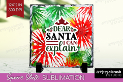 Sarcastic Christmas Quote Slate PNG - Tie Dye Square Slate Product Image 1