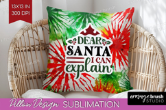 Sarcastic Christmas Quote Pillow Sublimation - Tie Dye Cover Product Image 1