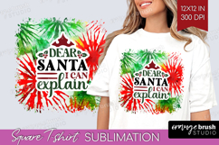Sarcastic Christmas Quote Square Tshirt Background - Tie Dye Product Image 1