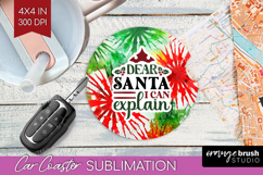 Sarcastic Christmas Quote Car Coaster - Tie Dye Coaster PNG Product Image 1