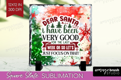 Sarcastic Christmas Quote Slate PNG - Tie Dye Square Slate Product Image 1