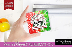 Sarcastic Christmas Quote Magnet Sublimation - Tie Dye PNG Product Image 1