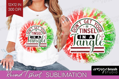Sarcastic Christmas Quote Round Tshirt Background - Tie Dye Product Image 1
