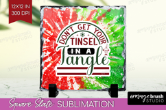 Sarcastic Christmas Quote Slate PNG - Tie Dye Square Slate Product Image 1