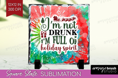 Sarcastic Christmas Quote Slate PNG - Tie Dye Square Slate Product Image 1