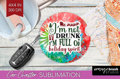Sarcastic Christmas Quote Car Coaster - Tie Dye Coaster PNG Product Image 1
