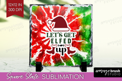 Sarcastic Christmas Quote Slate PNG - Tie Dye Square Slate Product Image 1