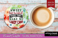 Sarcastic Christmas Quote Round Coaster - Tie Dye Coaster Product Image 1