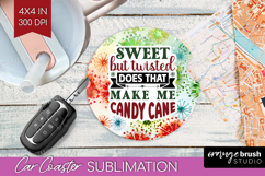 Sarcastic Christmas Quote Car Coaster - Tie Dye Coaster PNG Product Image 1