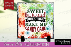 Sarcastic Christmas Quote Slate PNG - Tie Dye Square Slate Product Image 1