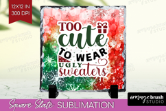 Sarcastic Christmas Quote Slate PNG - Tie Dye Square Slate Product Image 1