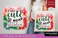 Sarcastic Christmas Quote Tote Bag - Tie Dye Tote Bag PNG Product Image 1
