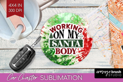 Sarcastic Christmas Quote Car Coaster - Tie Dye Coaster PNG Product Image 1