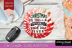 Sarcastic Christmas Quote Car Coaster - Tie Dye Coaster PNG Product Image 1